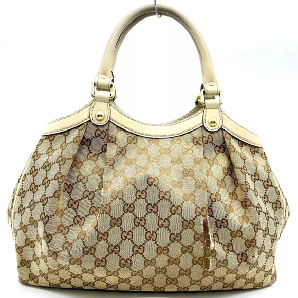 Authentic Gucci GG Canvas White Sukey Tote Bag W/ Gucci dustbag/care card-GUC - Picture 2 of 16